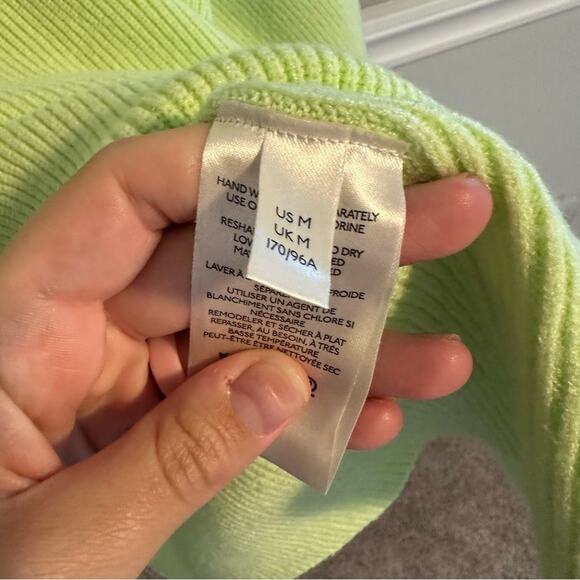 Free People Bright Lime Green Turtleneck Sweater Medium - Picture 13 of 14